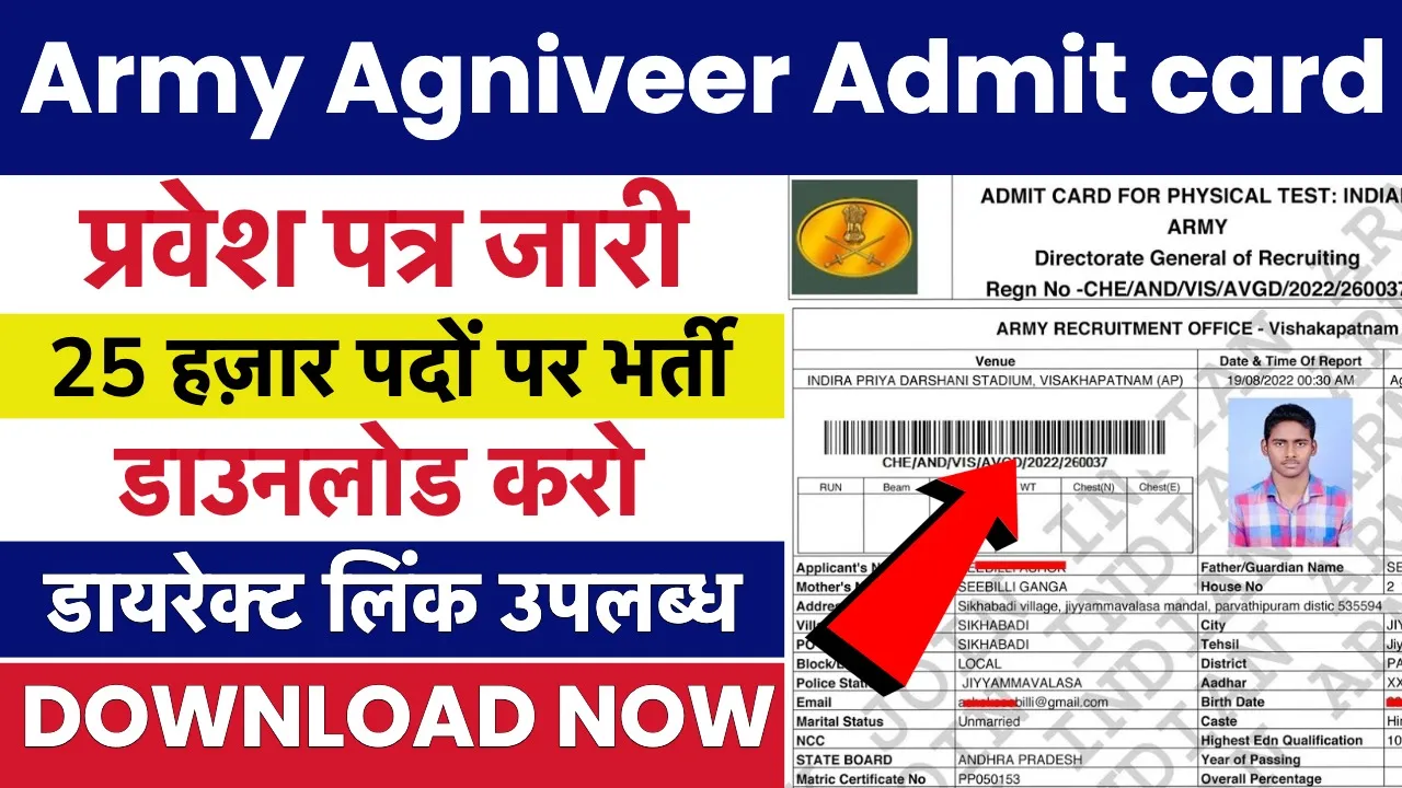 Indian Army Agniveer Admit Card 2024 Download