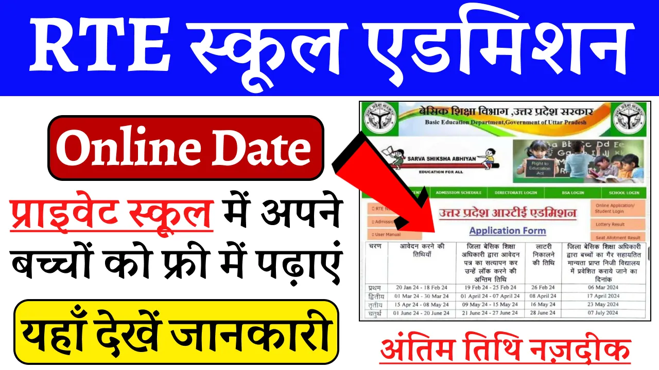 RTE UP Admission 2024-25 Online Date
