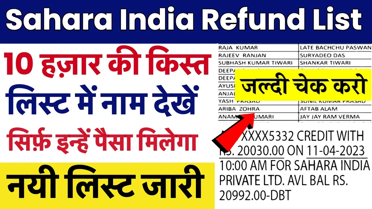 sahara india refund list